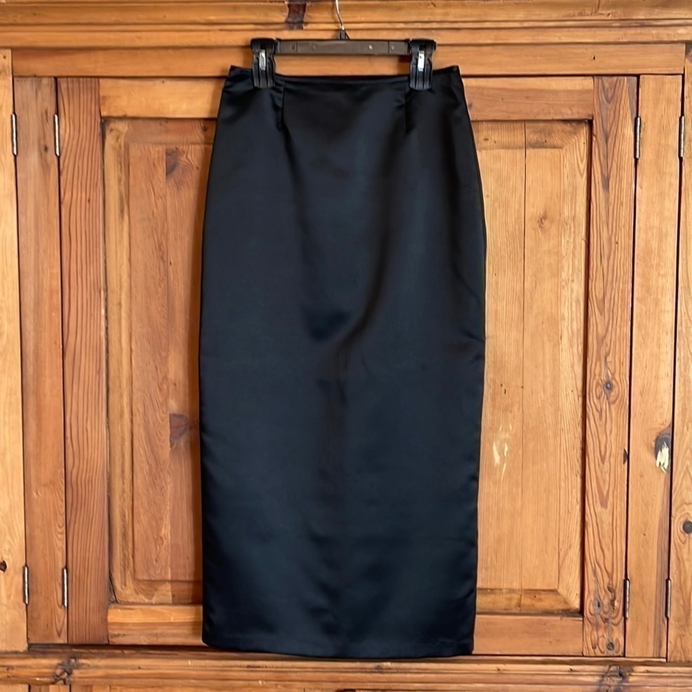 Nina Piccalino Vintage Black Maxi Pencil Skirt Sz 8